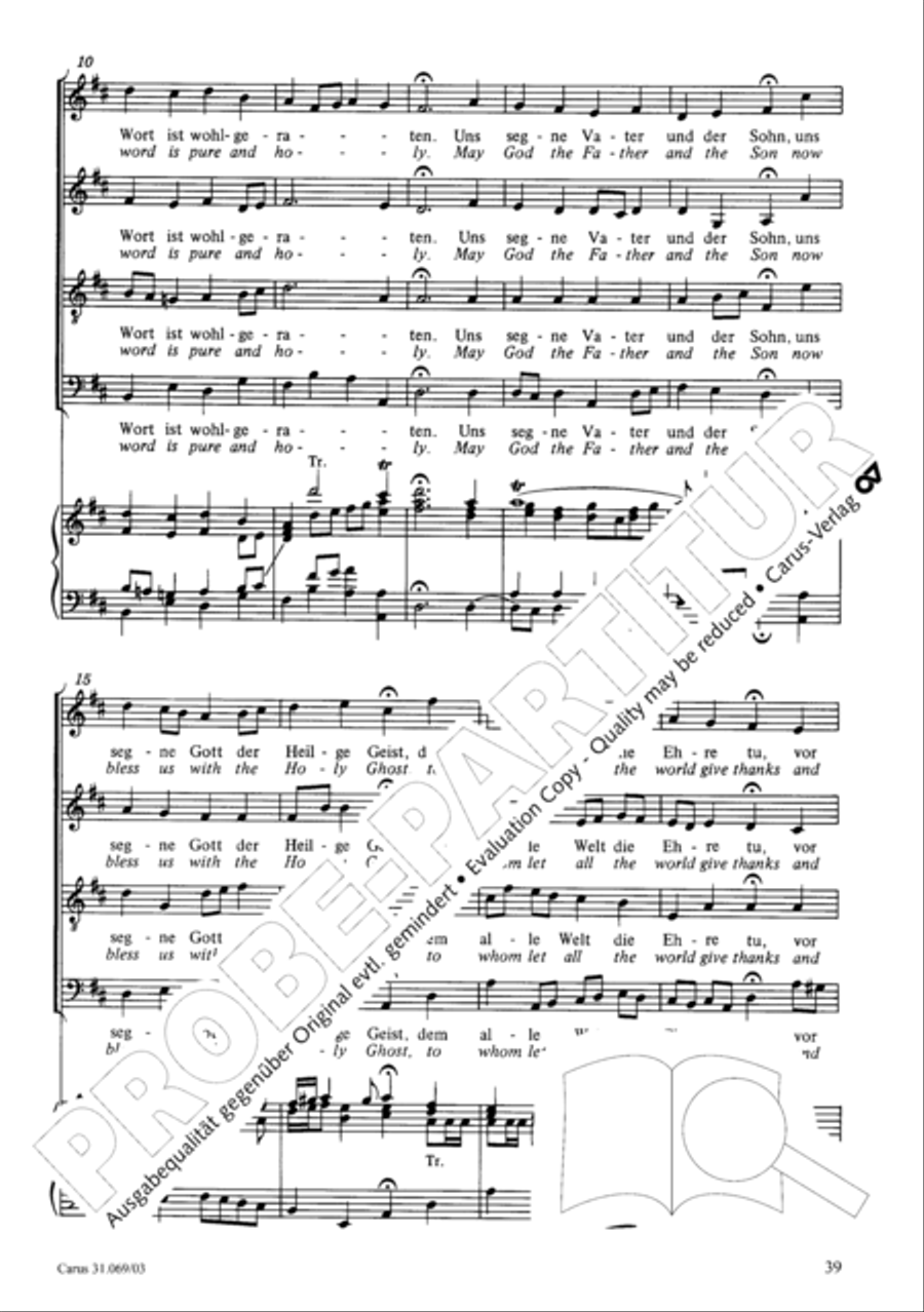 Praise the Lord, O my spirit (Lobe den Herrn, o meine Seele) 4-Part scores gallery preview page 39