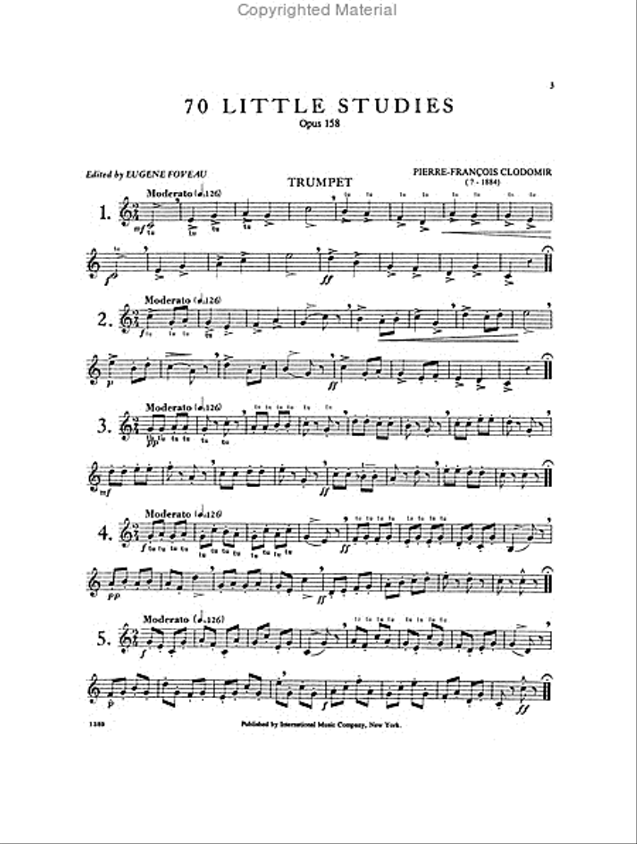70 Little Studies, Opus 158 Trumpet Solo scores gallery preview page 2