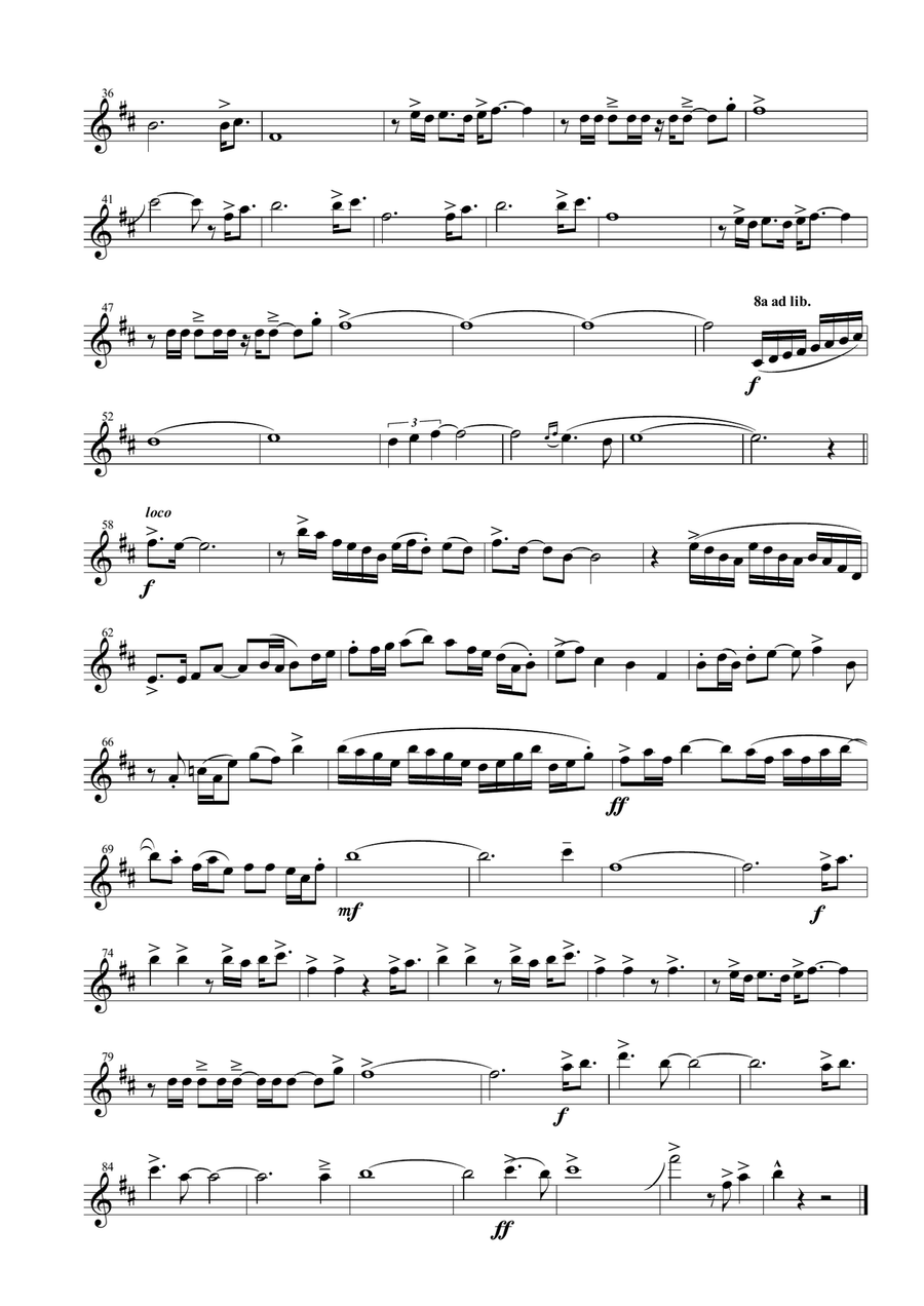 Gonna Fly Now Woodwind Quartet scores gallery preview page 2