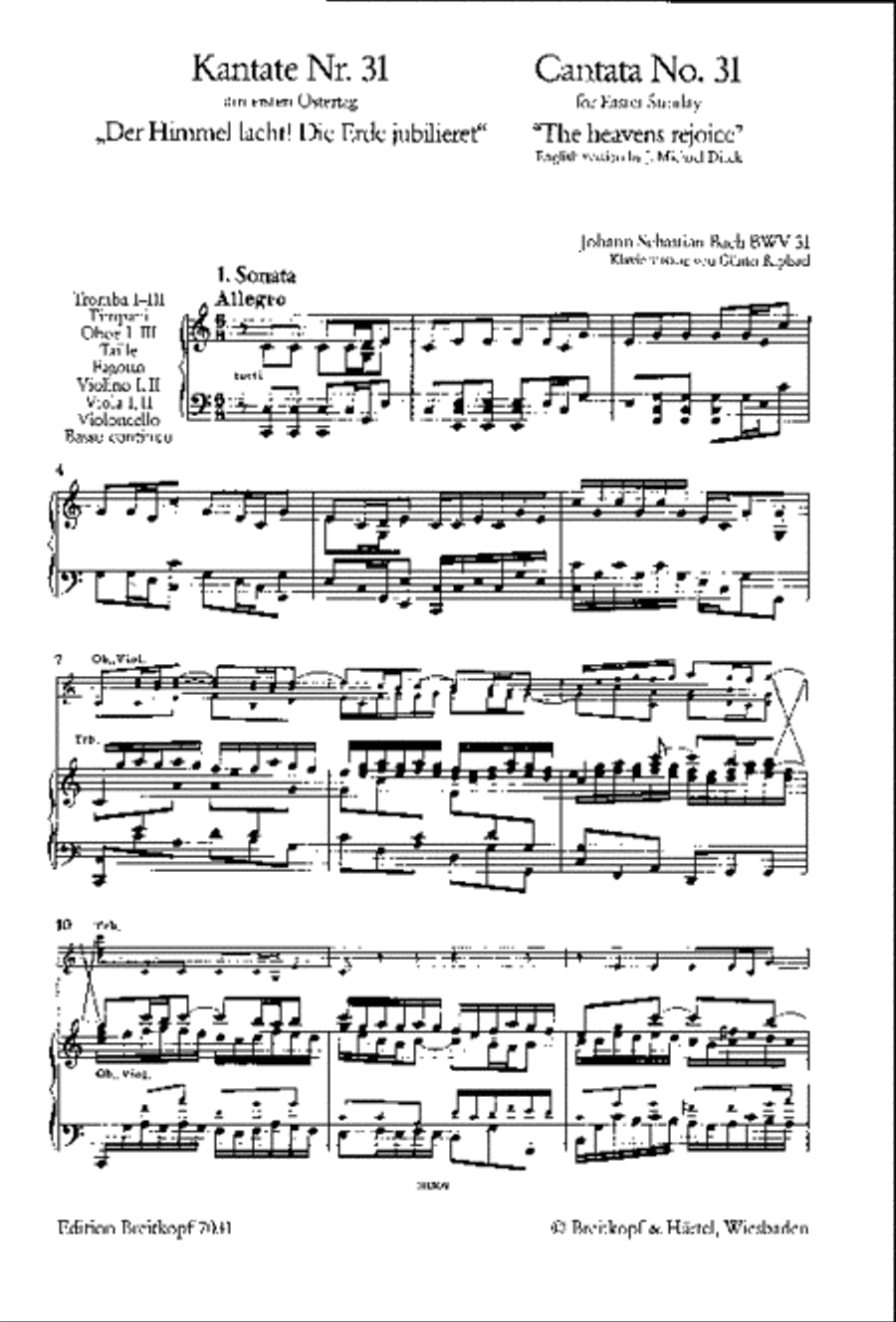 Cantata BWV 31 "The heavens rejoice"