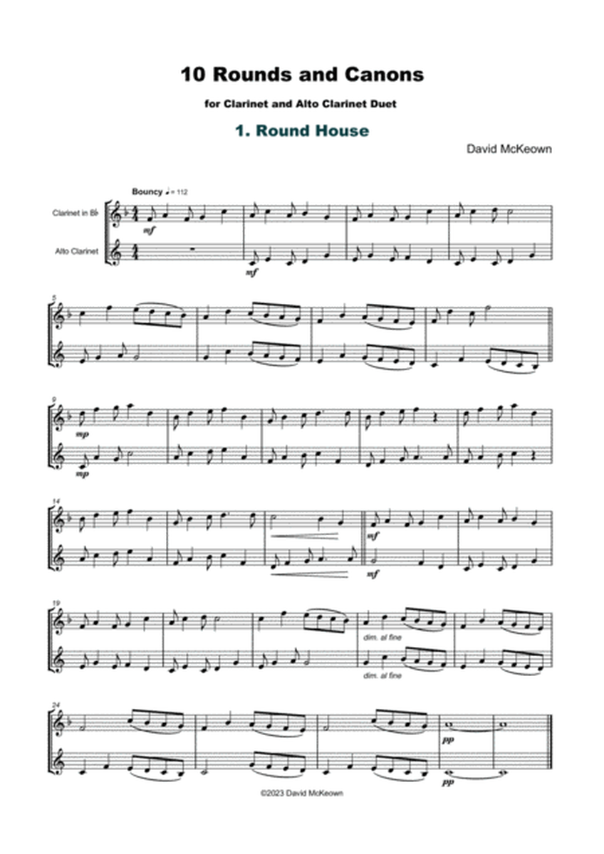 10 Rounds and Canons for Clarinet and Alto Clarinet Duet