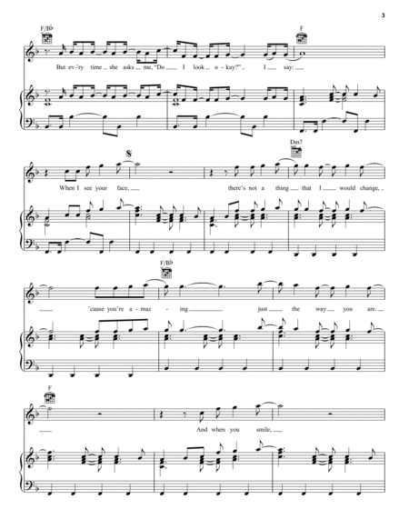 Just The Way You Are by Bruno Mars Guitar - Digital Sheet Music