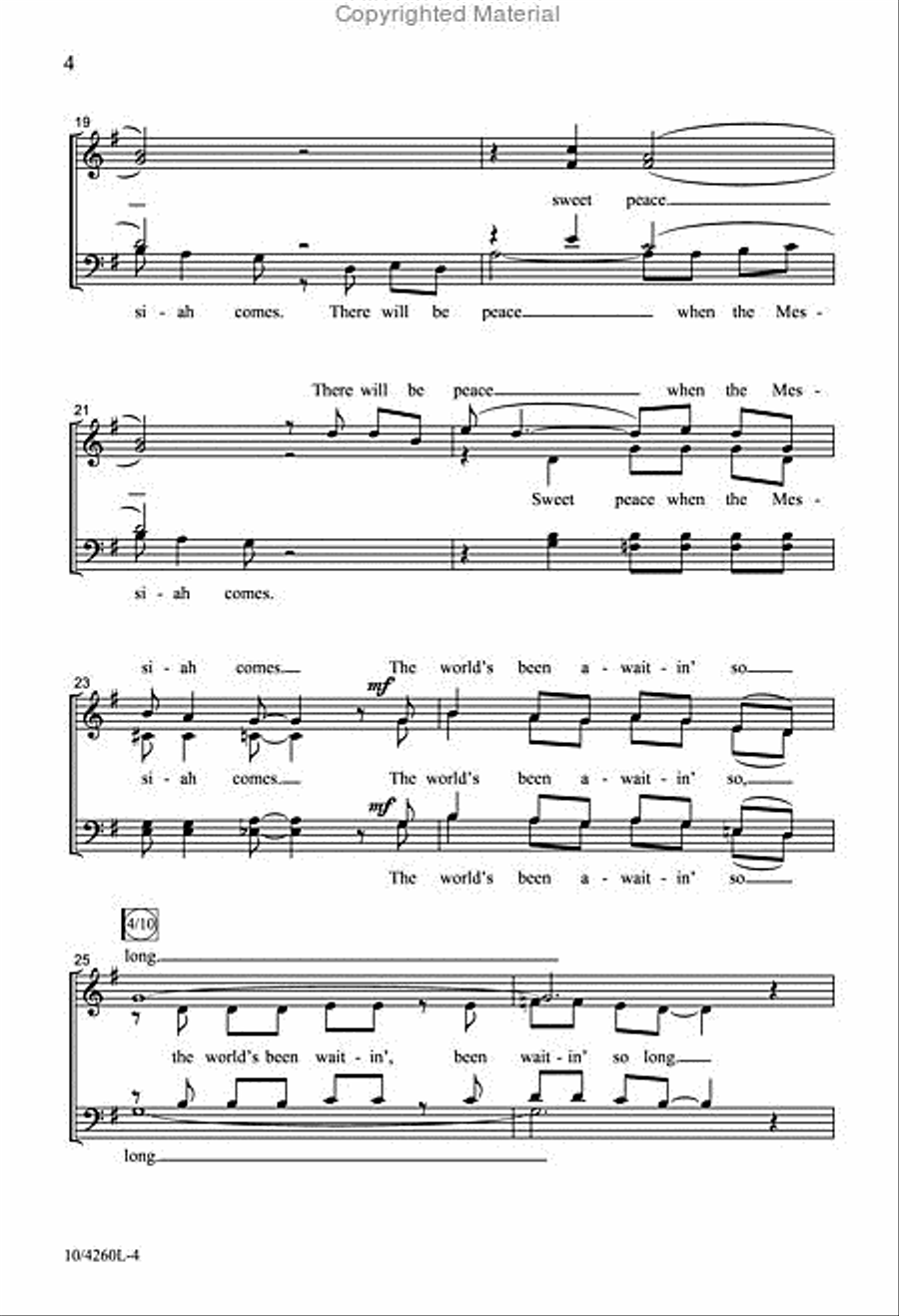 The World's Been a-Waitin' So Long 4-Part scores gallery preview page 4