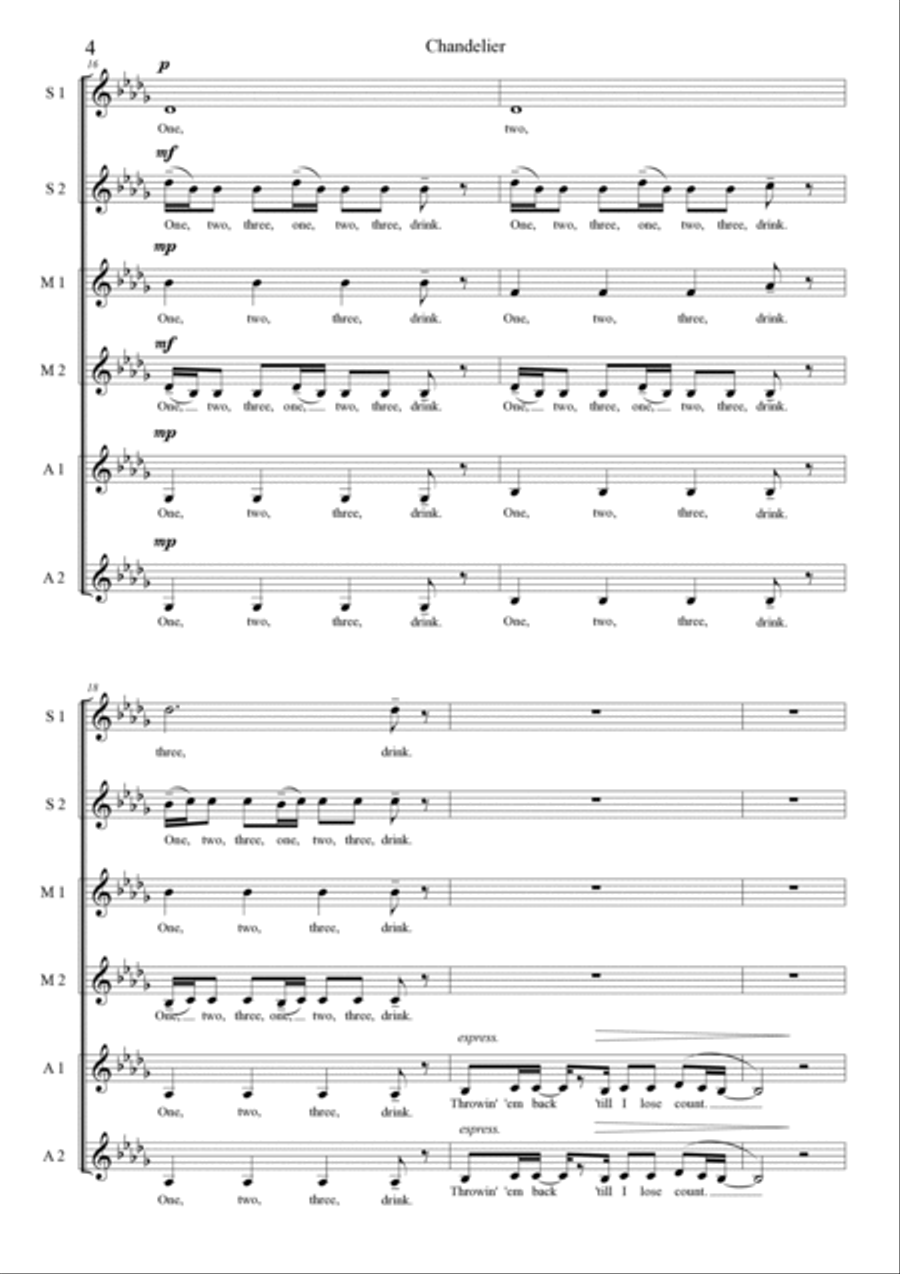 Chandelier Chandelier SSA scores gallery preview page 4