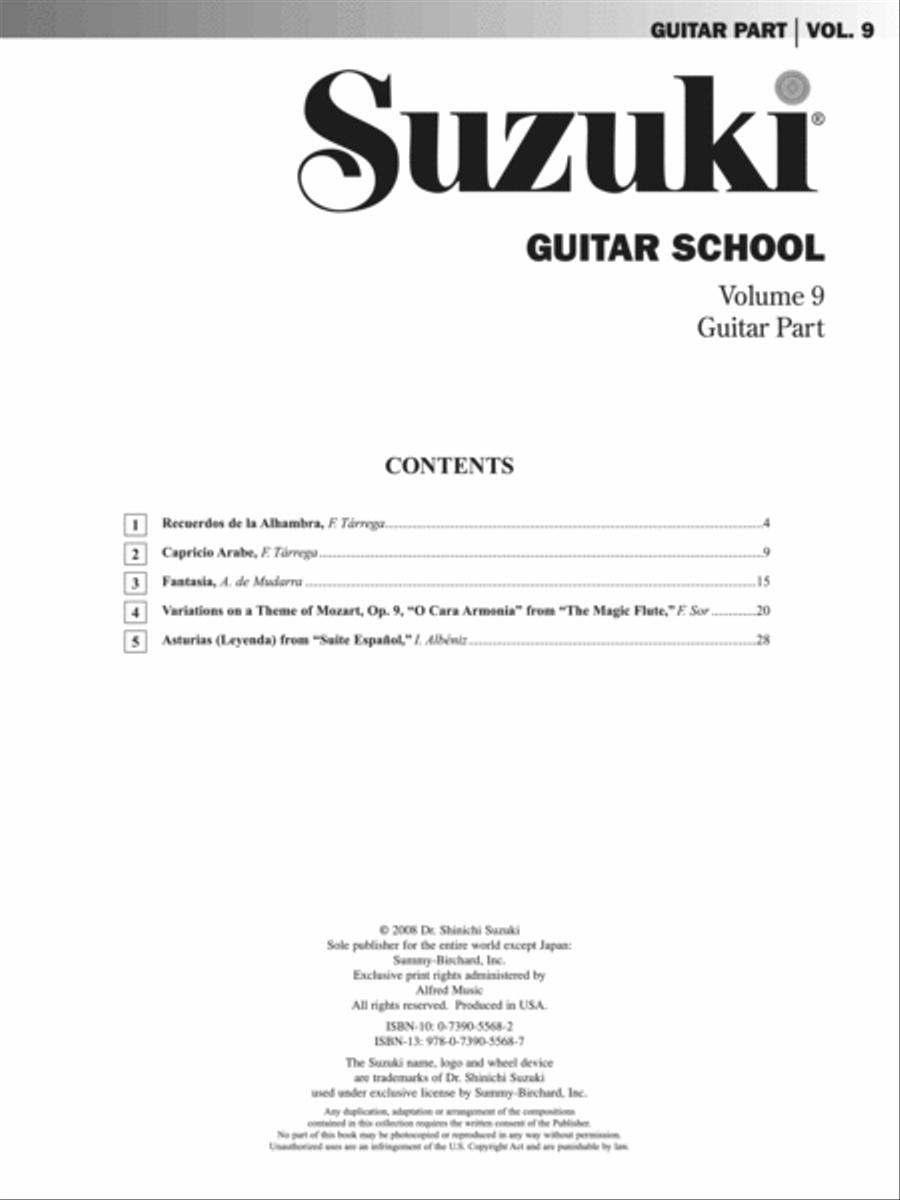 Suzuki Guitar School, Volume 9