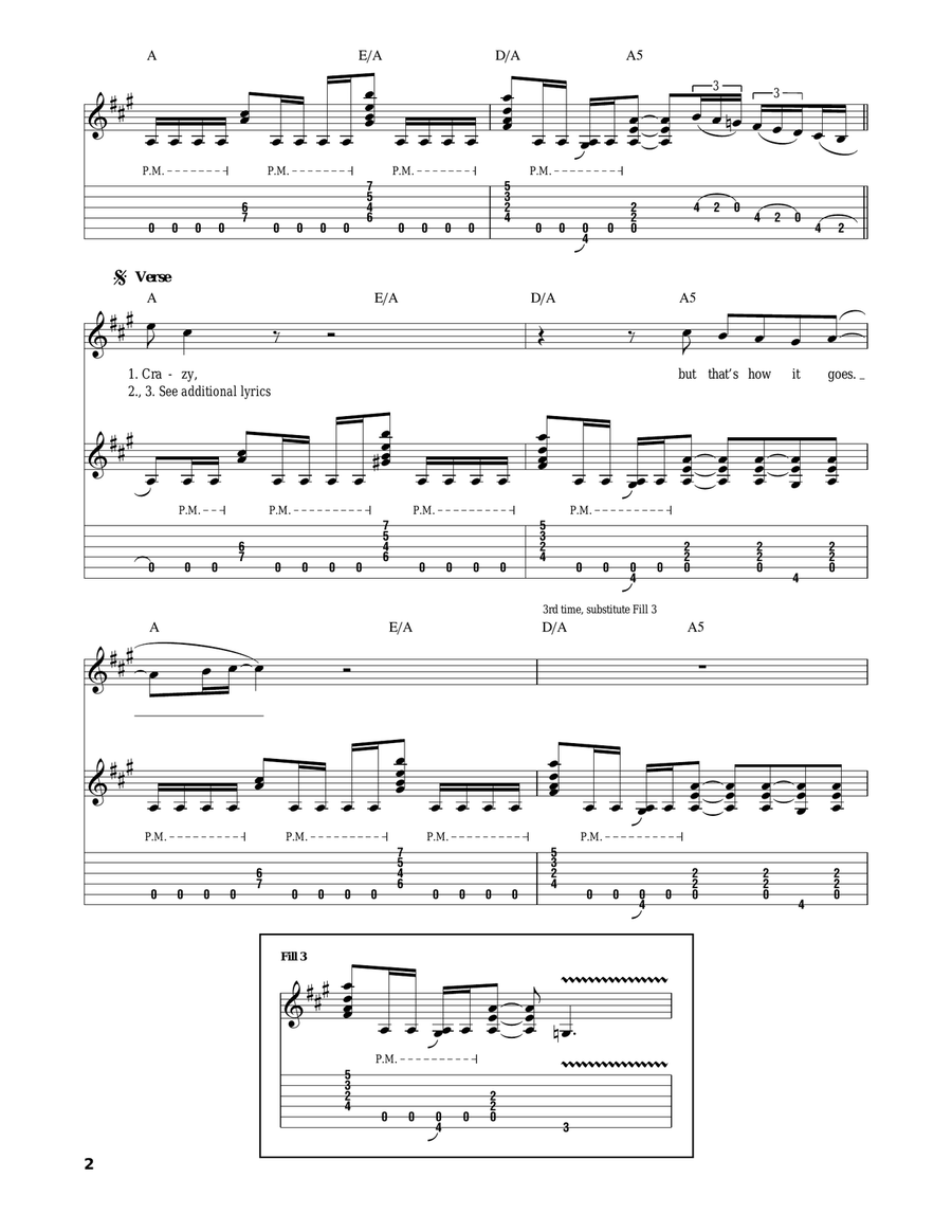 Crazy Train Acoustic Guitar scores gallery preview page 2