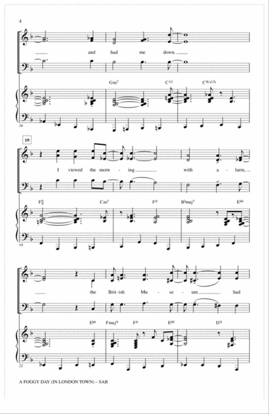 A Foggy Day (In London Town) 3-Part scores gallery preview page 3