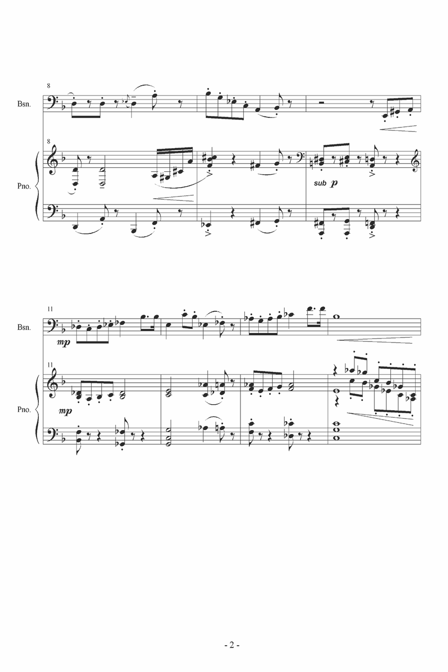 The Seven Dwarfs for Bassoon and Piano Bassoon Solo scores gallery preview page 3
