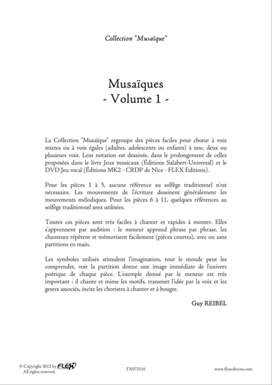 Musaiques - Volume 1 Musaiques - Volume 1 Choir scores gallery preview page 2