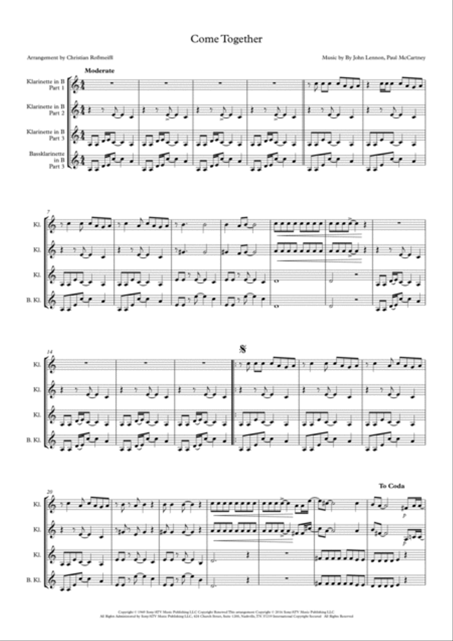 Come Together Come Together Woodwind Trio scores gallery preview page 2