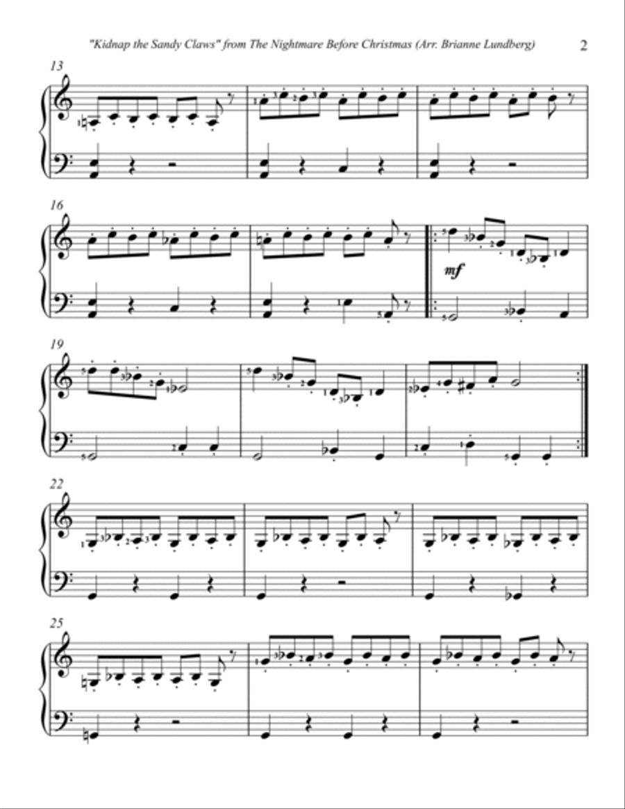 Kidnap The Sandy Claws Easy Piano scores gallery preview page 3