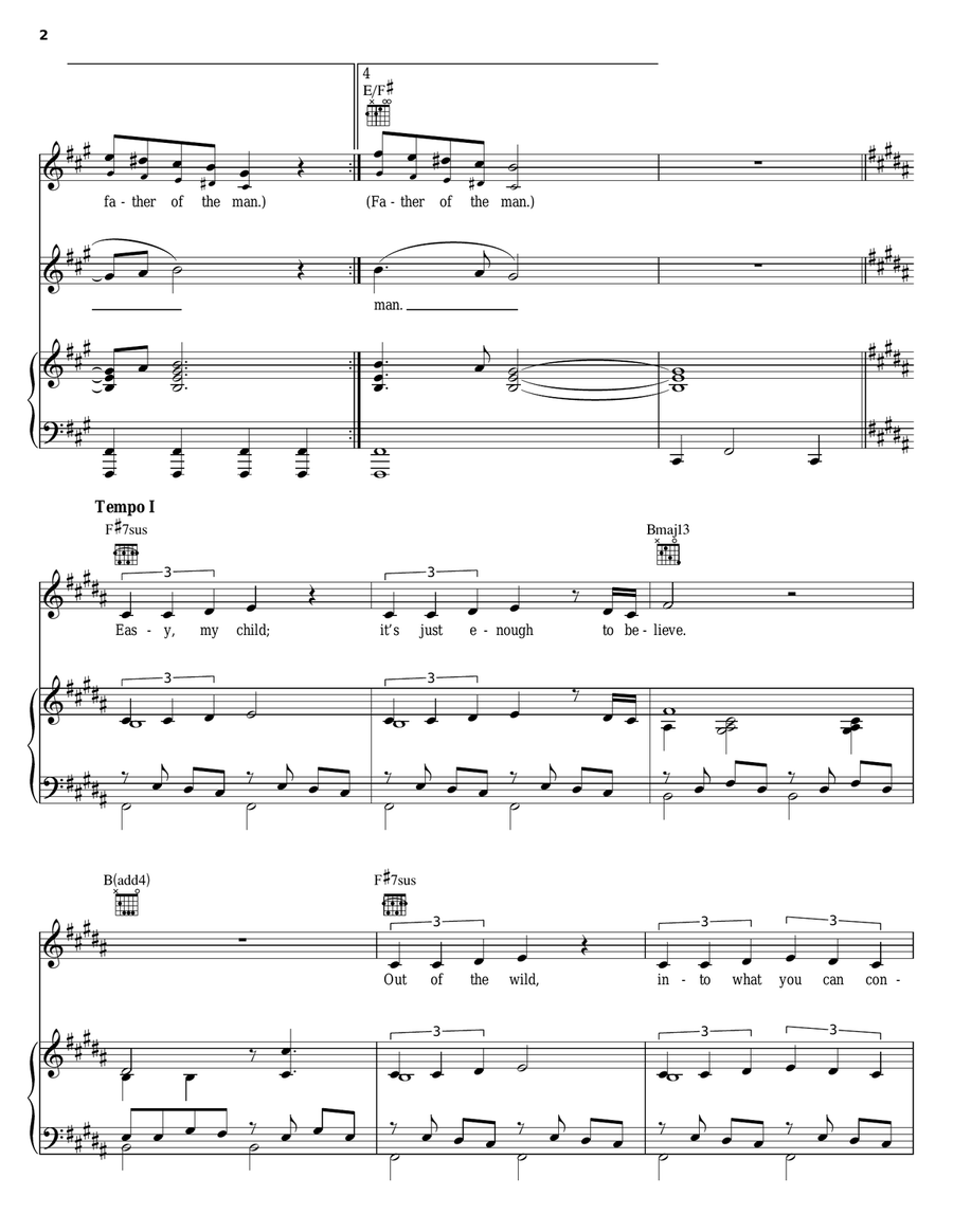 Child Is Father Of The Man Piano, Vocal, Guitar scores gallery preview page 2