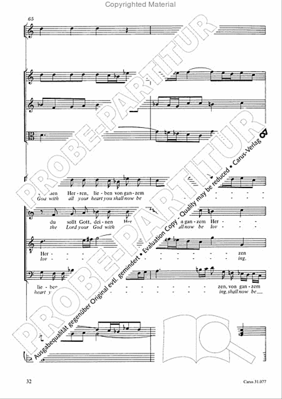 The Lord your God you shall now be loving (Du sollt Gott, deinen Herren, lieben) 4-Part scores gallery preview page 33