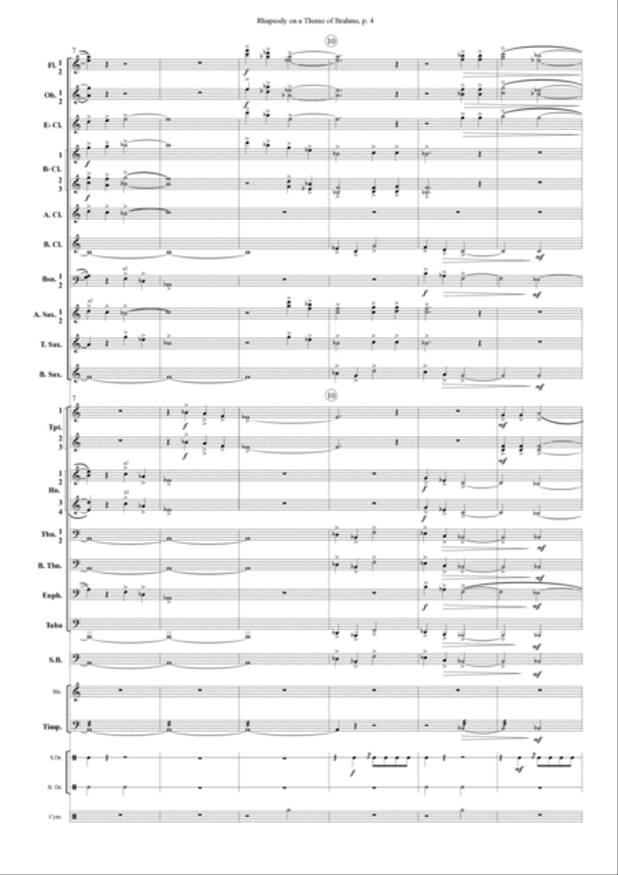 Rhapsody on a Theme of Brahms Concert Band scores gallery preview page 4