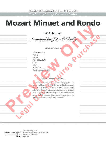 Mozart Minuet and Rondo