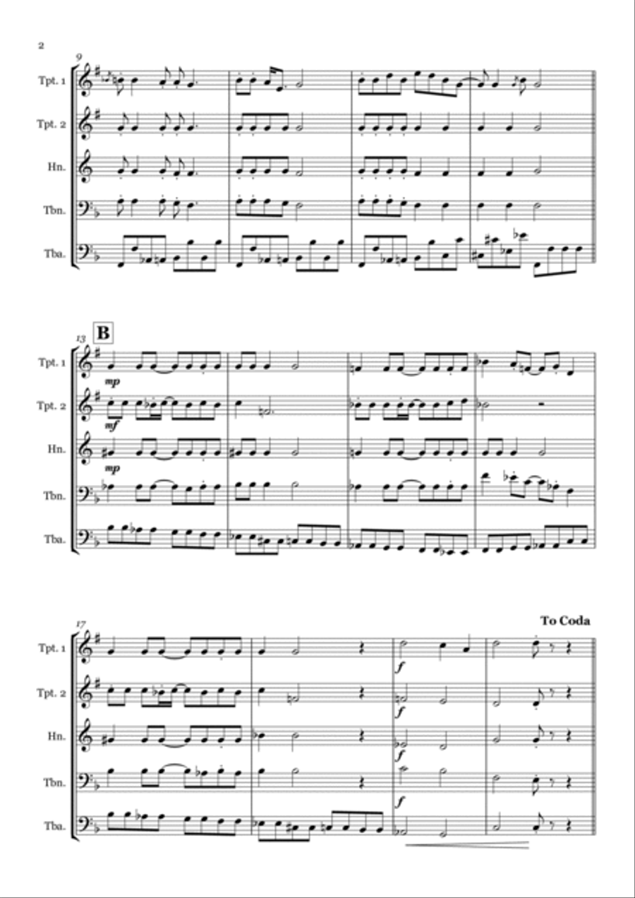 Lady Madonna Lady Madonna Brass Quintet scores gallery preview page 2