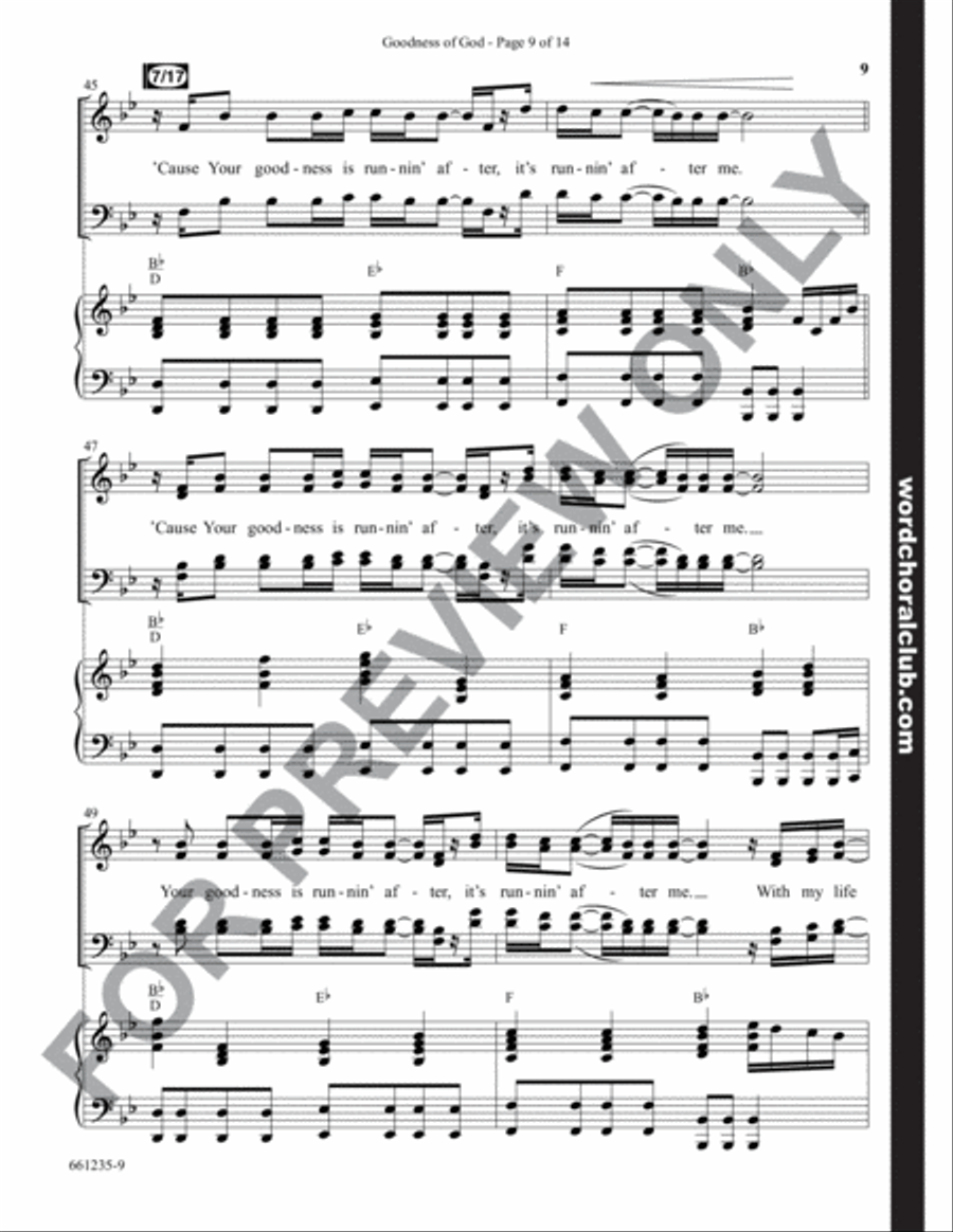 Goodness of God - Anthem 4-Part scores gallery preview page 9