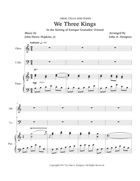 We Three Kings (Trio for Oboe, Cello and Piano) image number null