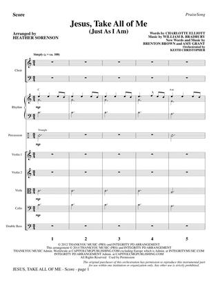 Book cover for Jesus, Take All of Me - Full Score