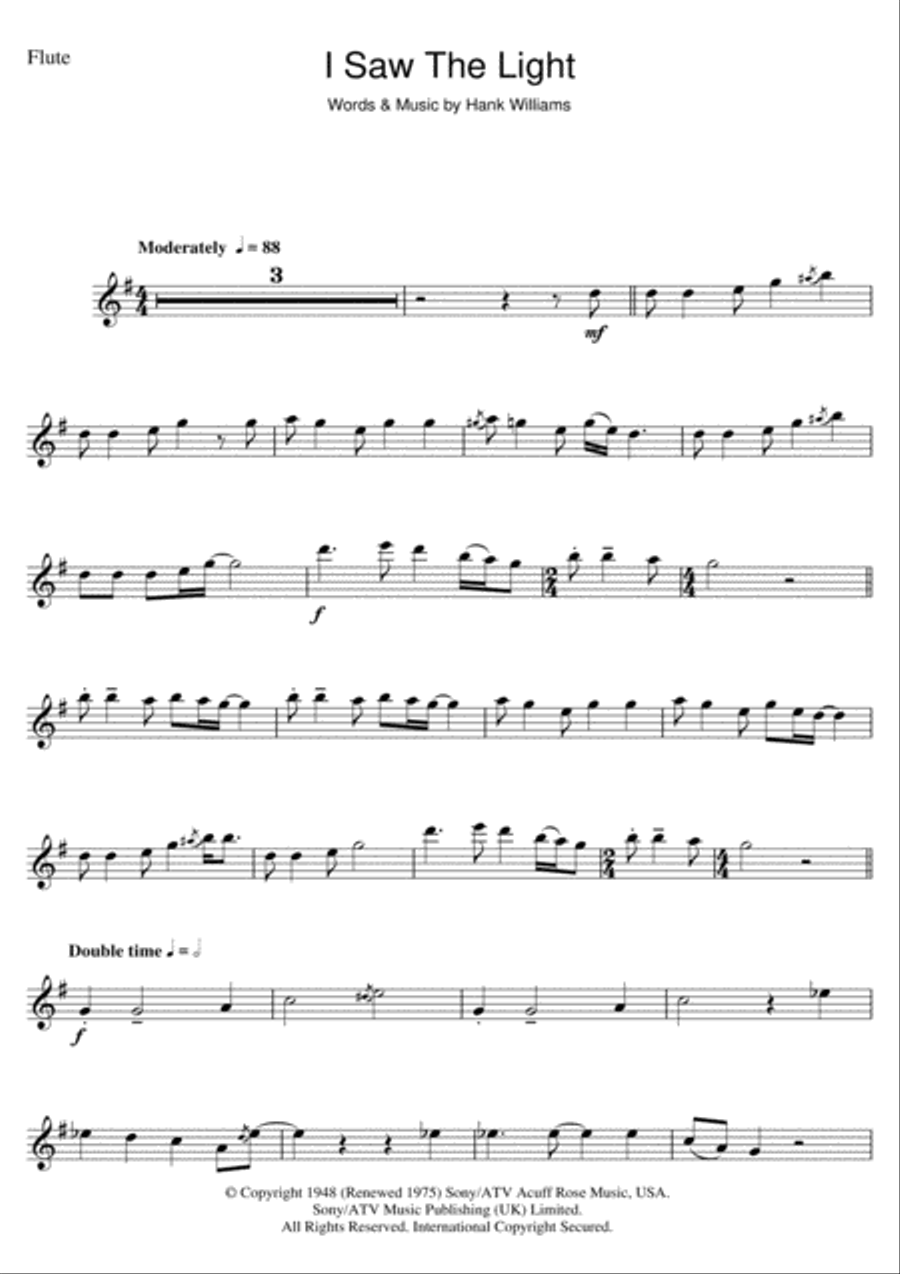 I Saw The Light Flute Solo scores gallery preview page 1