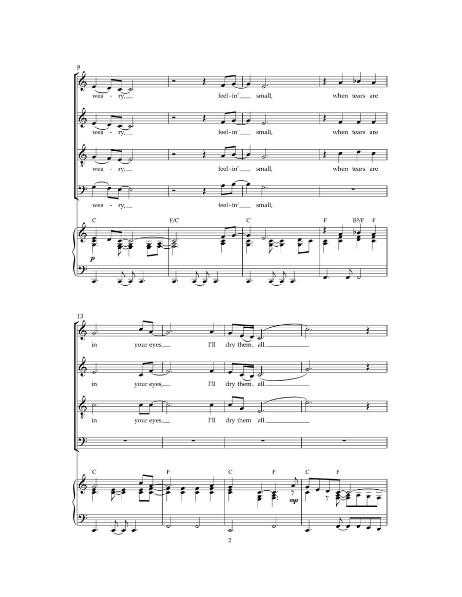 Bridge Over Troubled Water 4-Part scores gallery preview page 2