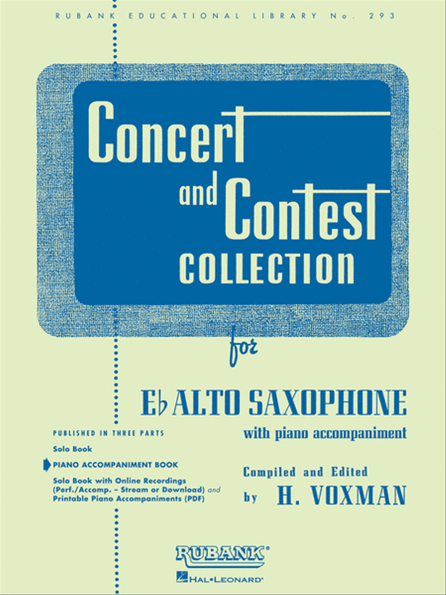 Concert and Contest Collections - Alto Saxophone (Piano Accompaniment) Concert Band Methods scores gallery preview page 1