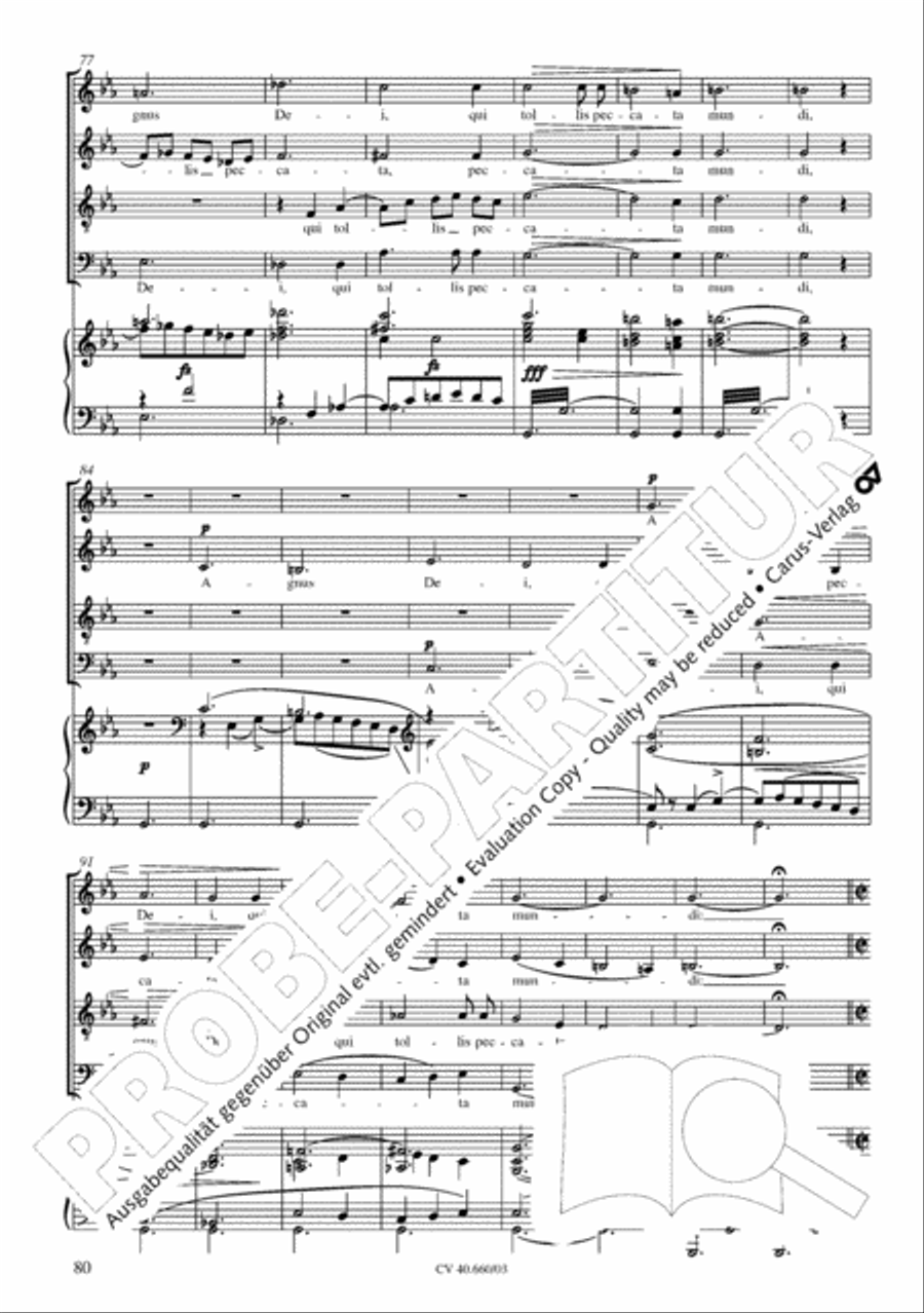 Mass in E flat major (Messe in Es) SATTB scores gallery preview page 81