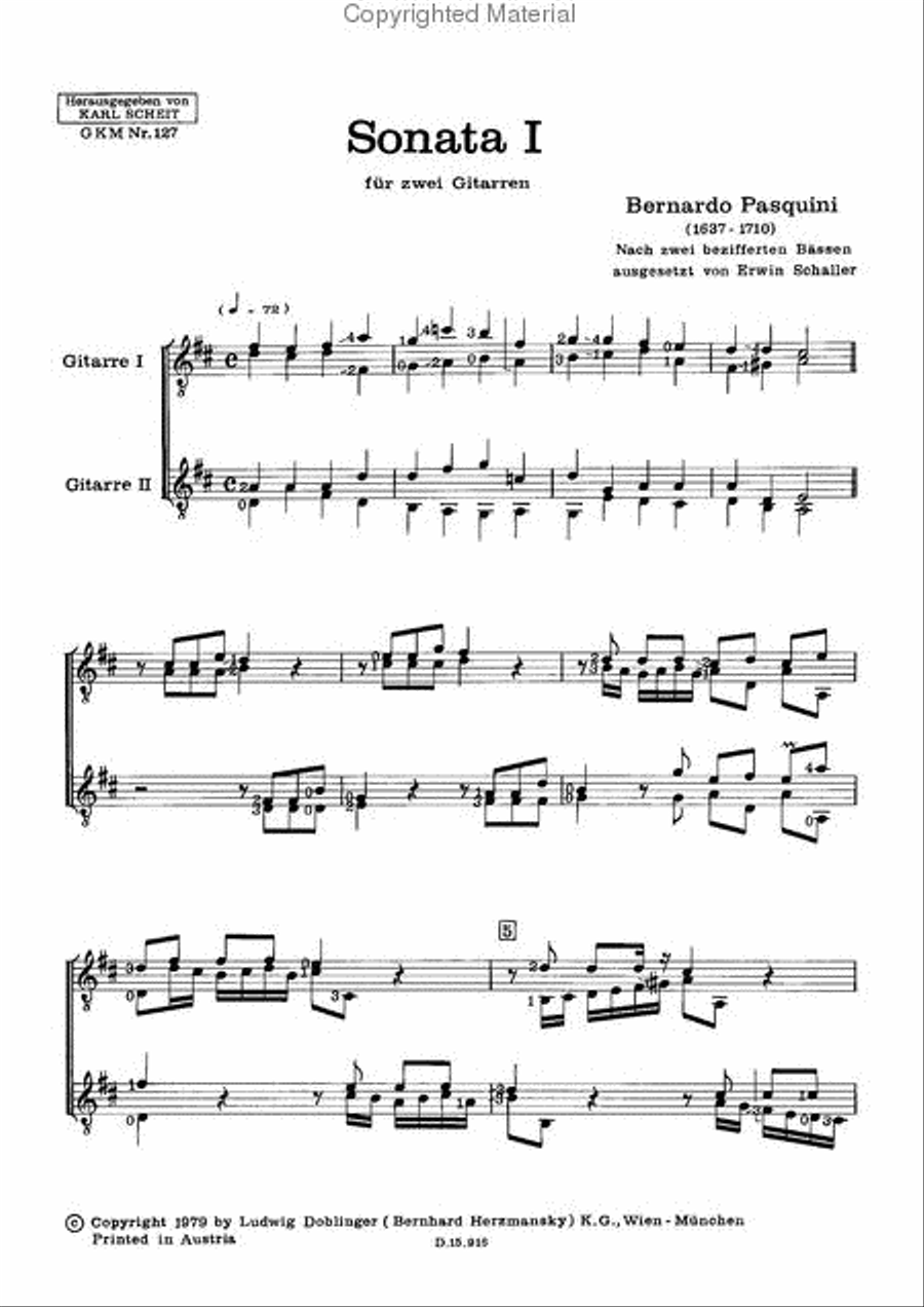 Sonata I D-Dur Performance Score scores gallery preview page 2