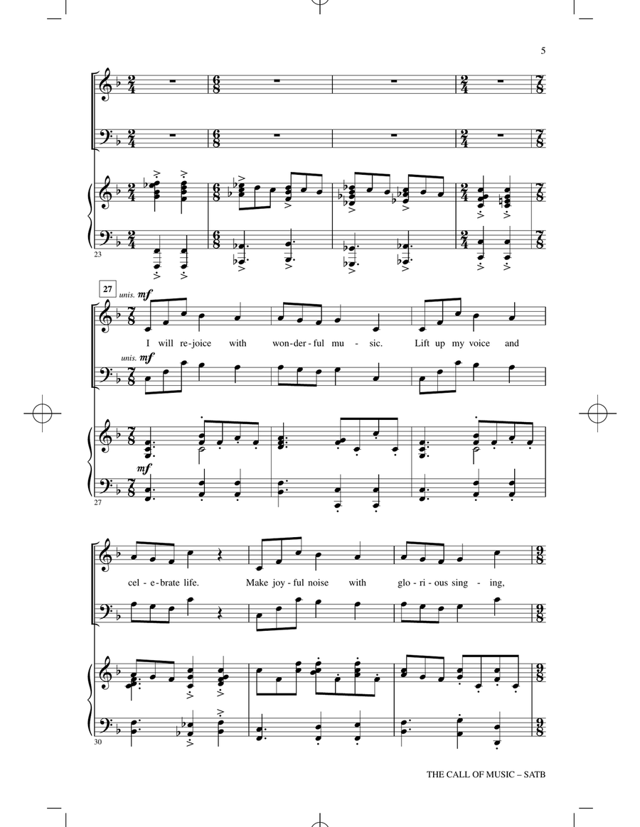 The Call Of Music 4-Part scores gallery preview page 4