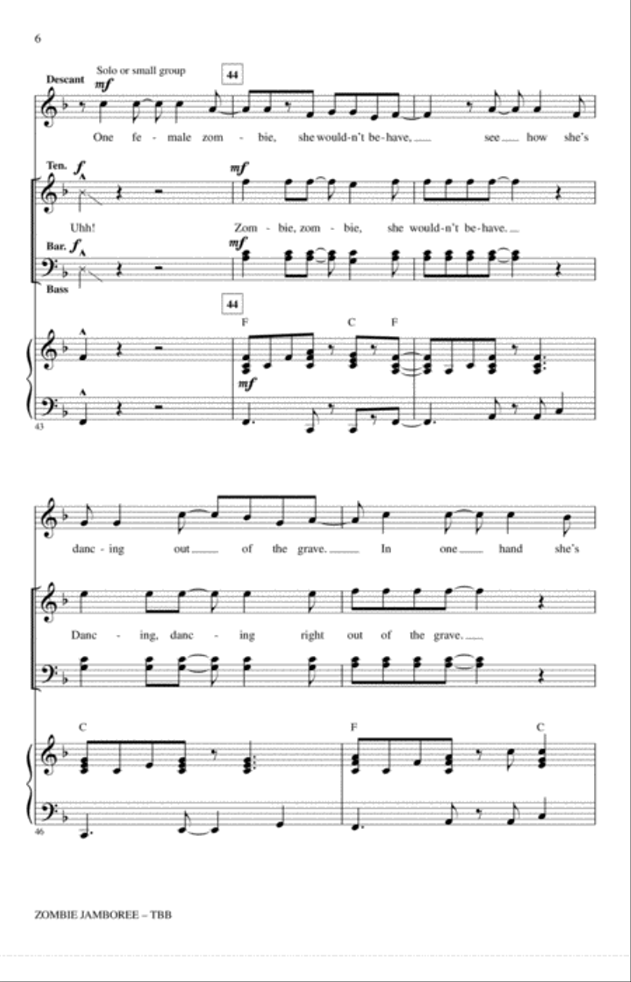 Zombie Jamboree (Back To Back) 3-Part scores gallery preview page 5