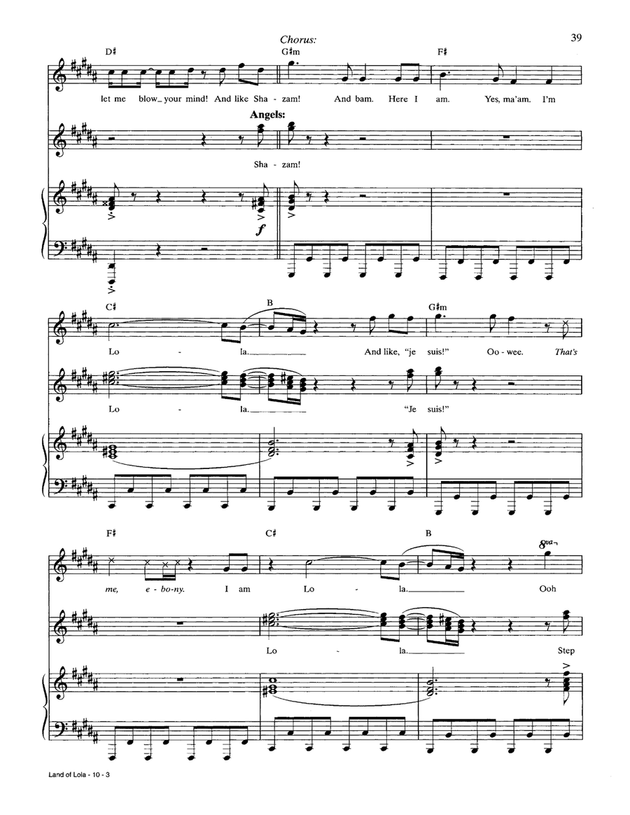 Land Of Lola Piano, Vocal scores gallery preview page 3