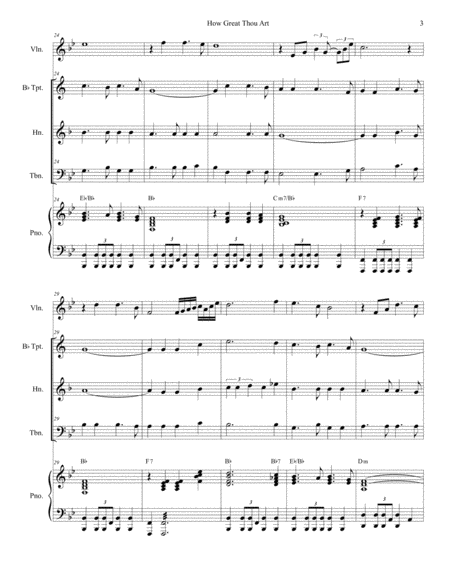 How Great Thou Art (for Brass Trio - Piano Accompaniment) image number null