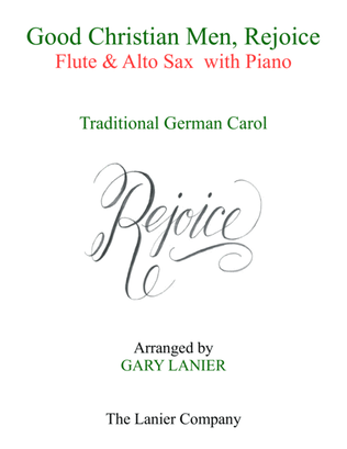 GOOD CHRISTIAN MEN, REJOICE (Flute, Alto Sax with Piano & Score/Part)
