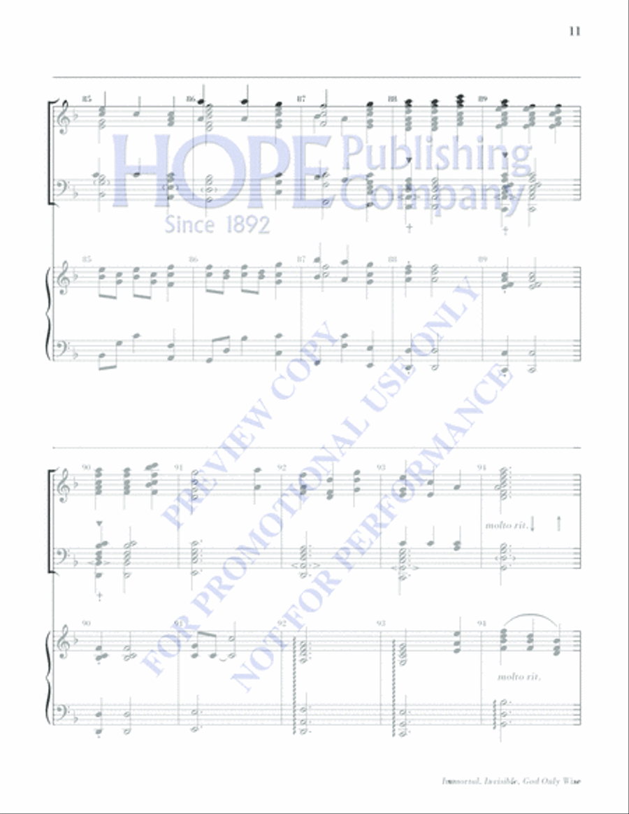 IMMORTAL INVIS-SHER-Director and Piano Score Handbell Choir scores gallery preview page 11