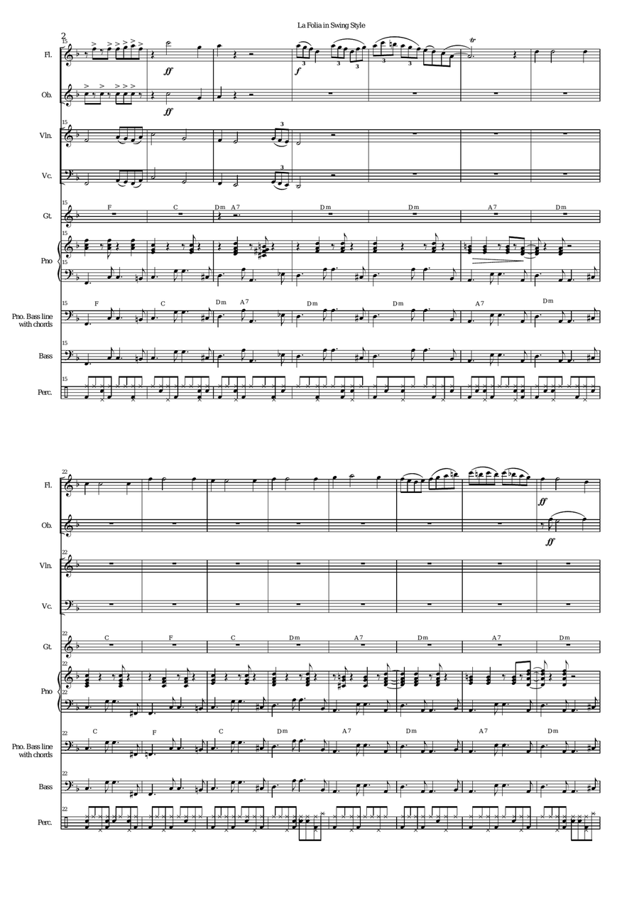 La Folia in Swing Style Large Ensemble scores gallery preview page 2