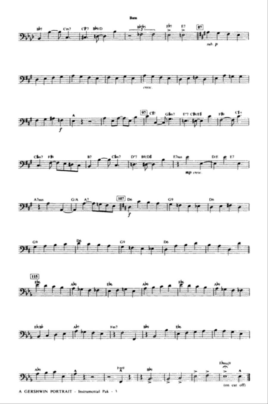 A Gershwin Portrait! The Music of George and Ira Gershwin: String Bass Double Bass scores gallery preview page 3
