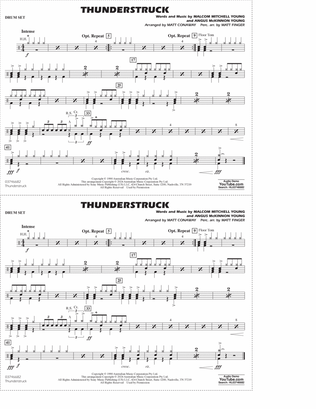 Thunderstruck (arr. Matt Conaway) - Drum Set
