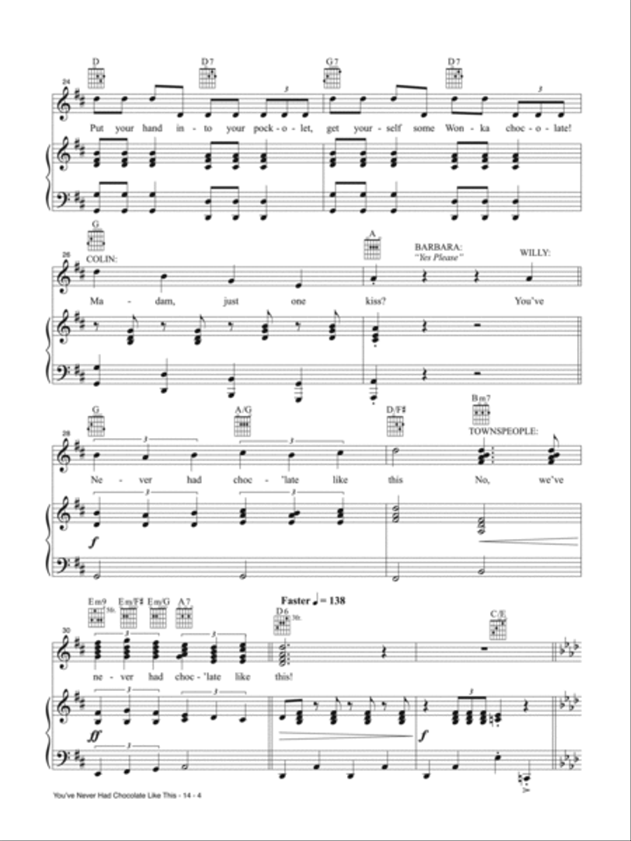 You've Never Had Chocolate Like This (from Wonka) Piano, Vocal, Guitar scores gallery preview page 4