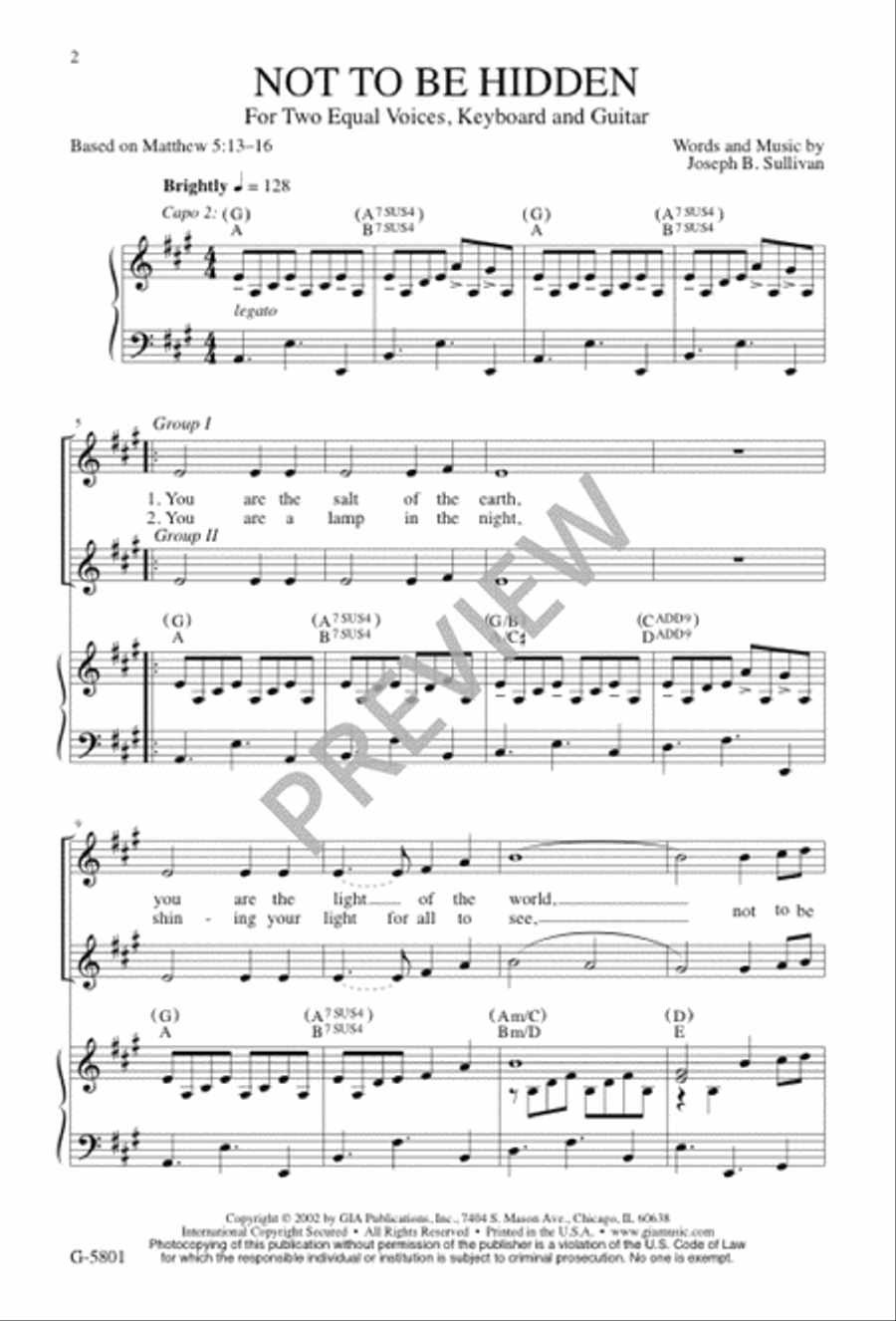 Not to Be Hidden 2-Part scores gallery preview page 2