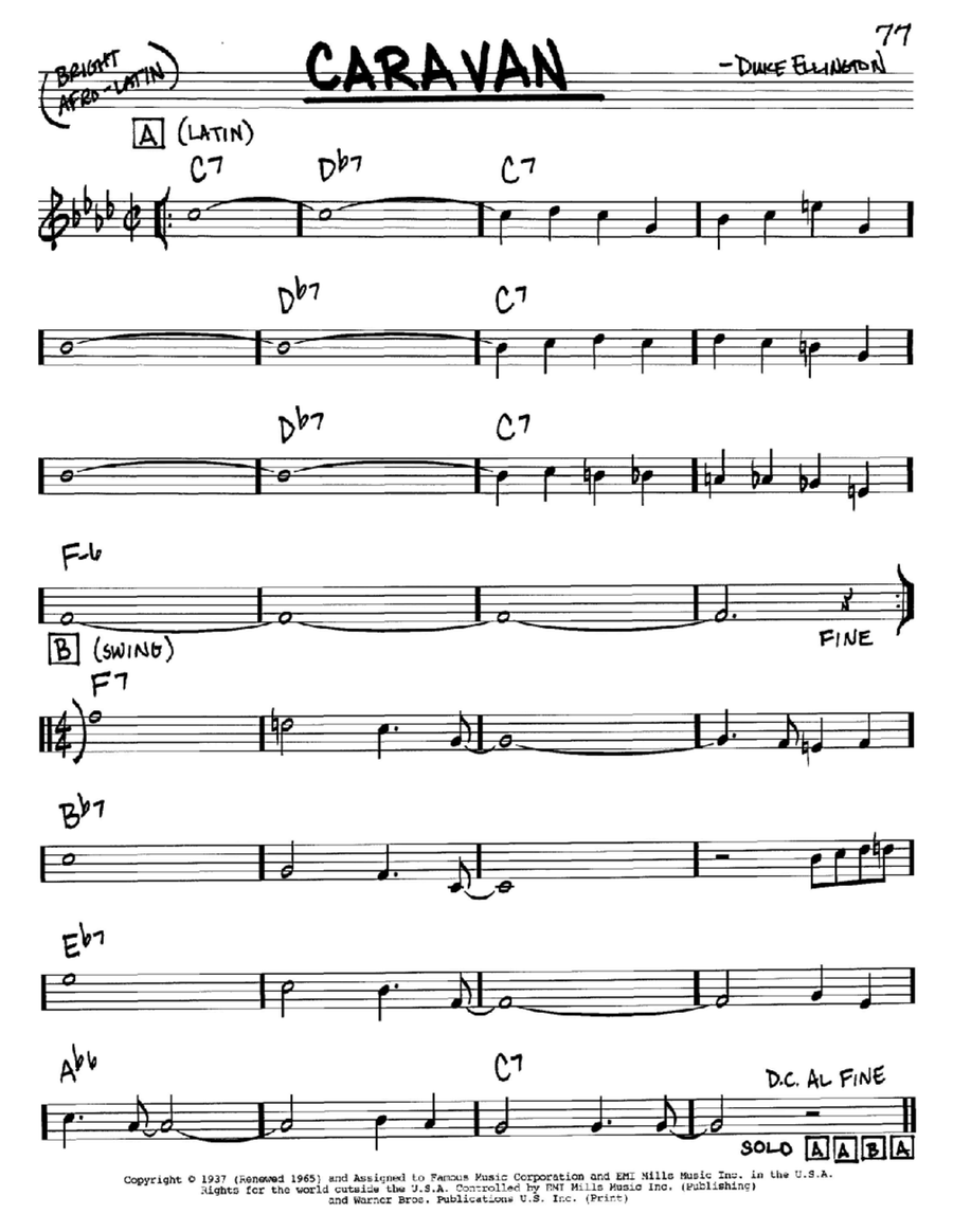 Caravan Piano scores gallery preview page 1