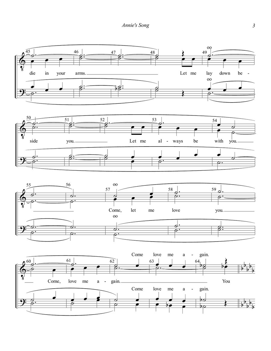 Annie's Song TTBB scores gallery preview page 3