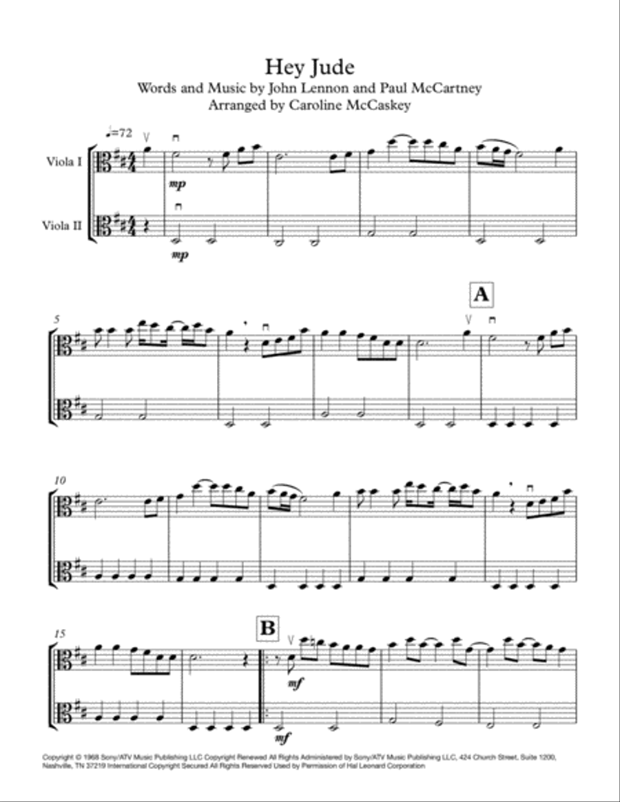 Hey Jude String Duet scores gallery preview page 2