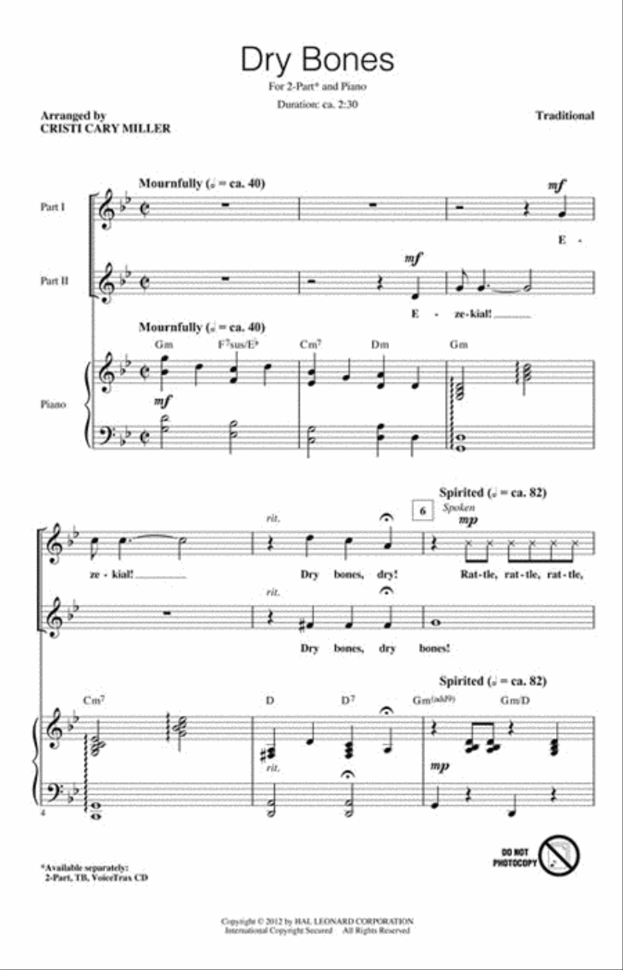 Dry Bones Dry Bones 2-Part scores gallery preview page 2