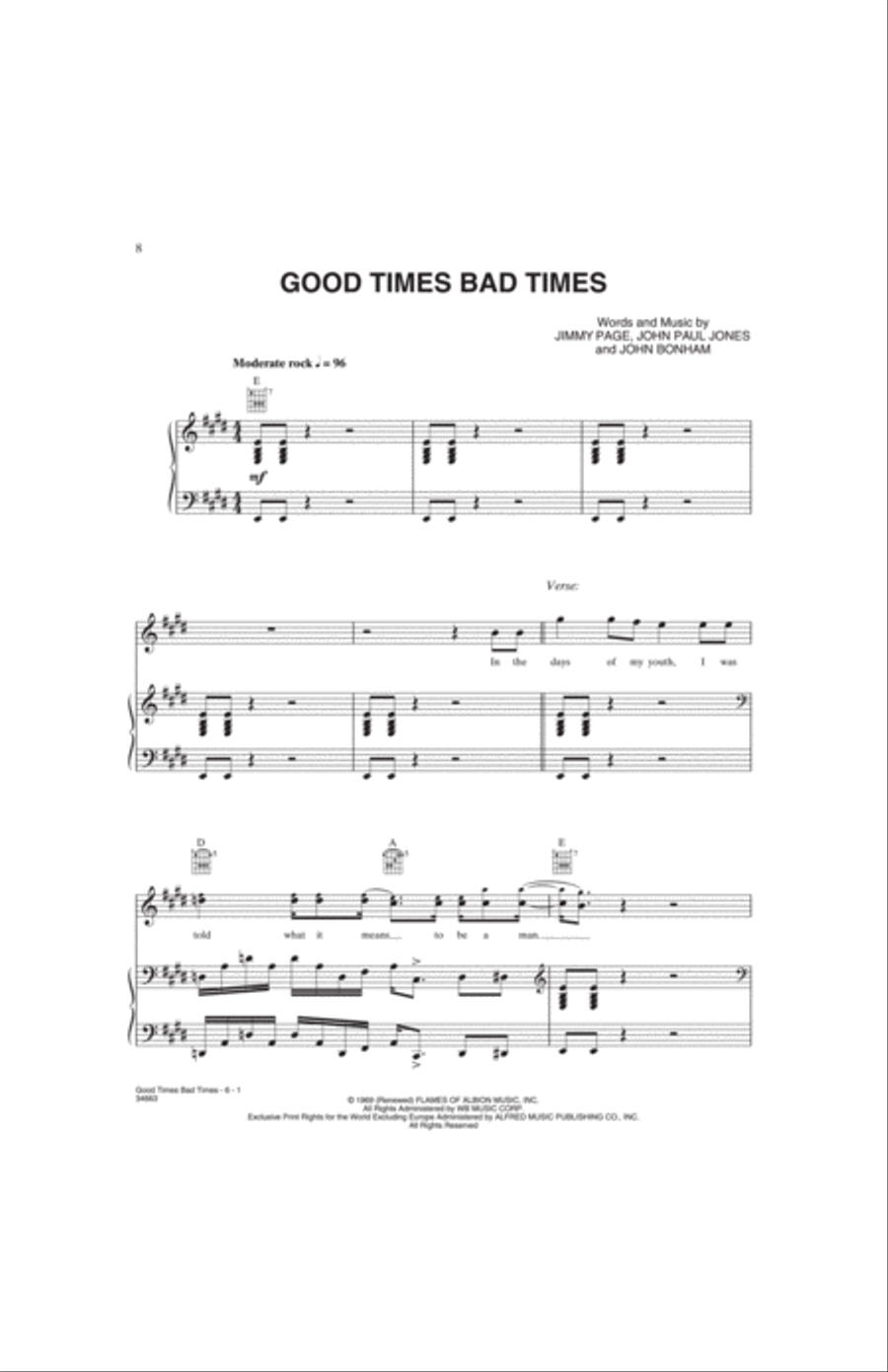 Led Zeppelin -- I Platinum Piano, Vocal, Guitar scores gallery preview page 2