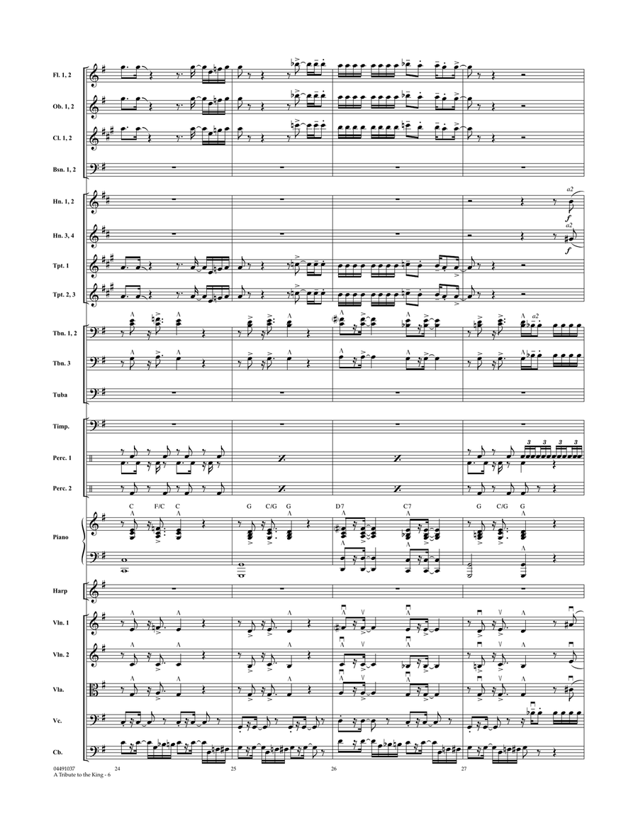 A Tribute to the King (The Music of Elvis Presley) - Conductor Score (Full Score) Full Orchestra scores gallery preview page 6