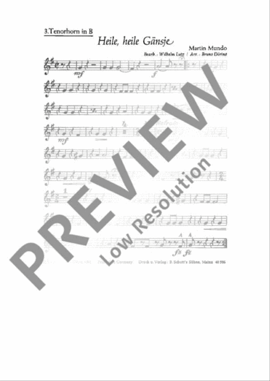 Heile, heile Gänsje Horn scores gallery preview page 2