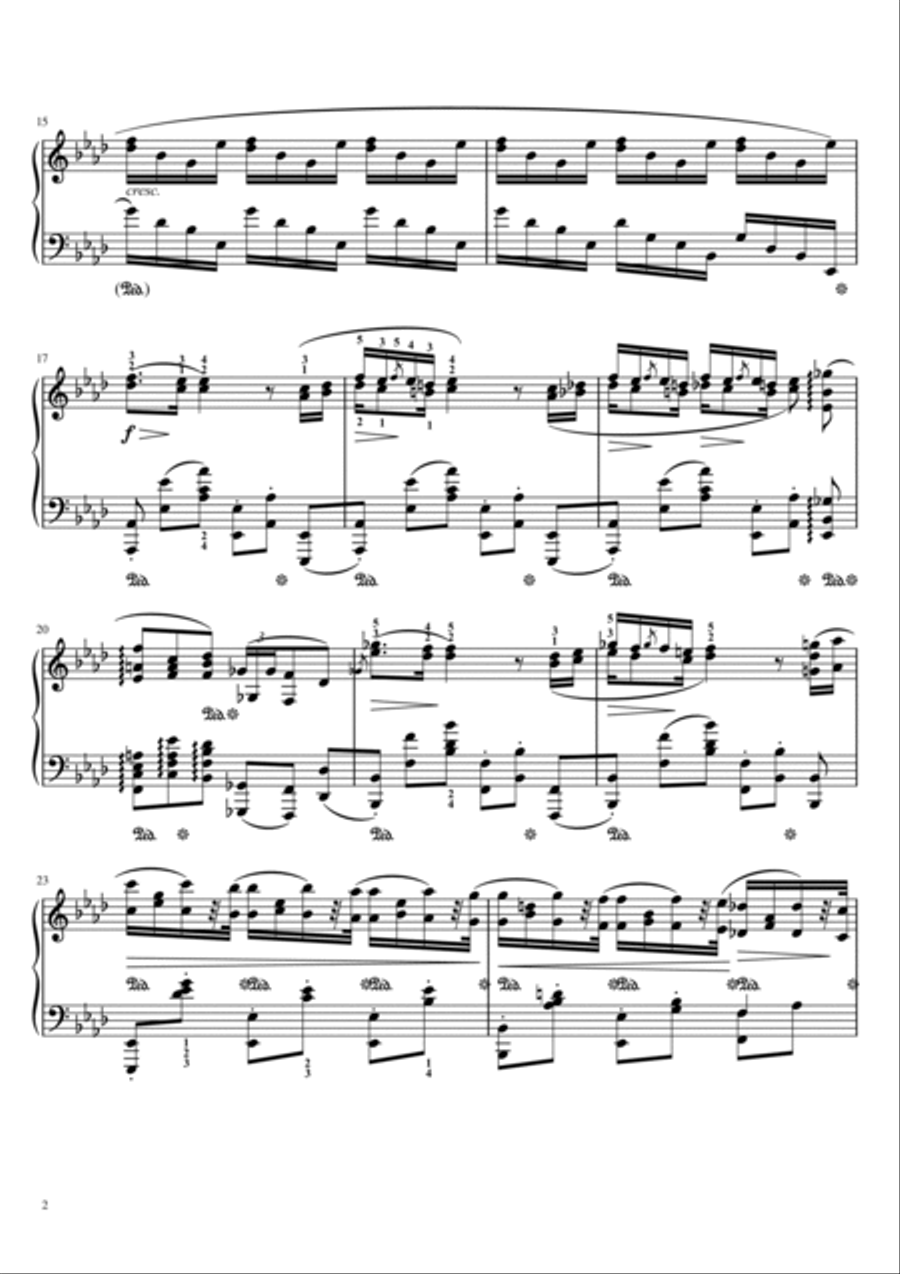 Chopin - Polonaise No.6 in A-flat major, Op.53 'Heroic' - Original For Piano Solo With Fingered Piano Solo scores gallery preview page 2