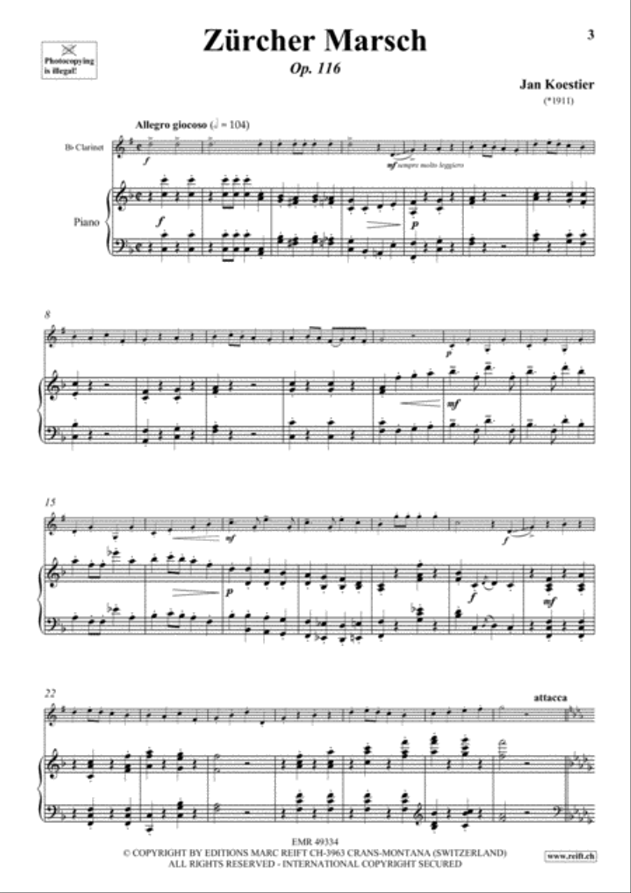 Zurcher Marsch Clarinet Solo scores gallery preview page 6