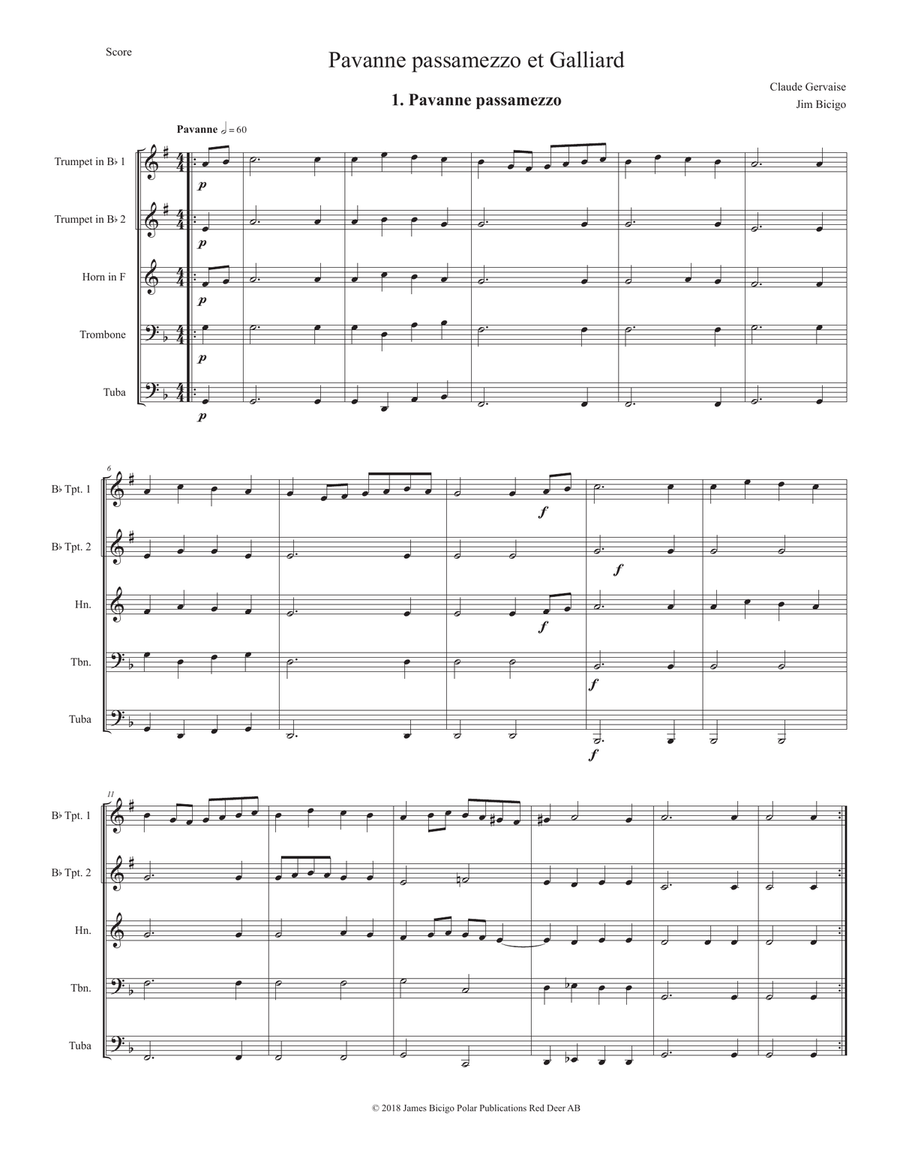Pavanne passa mezzo et Galliard School and Community scores gallery preview page 2