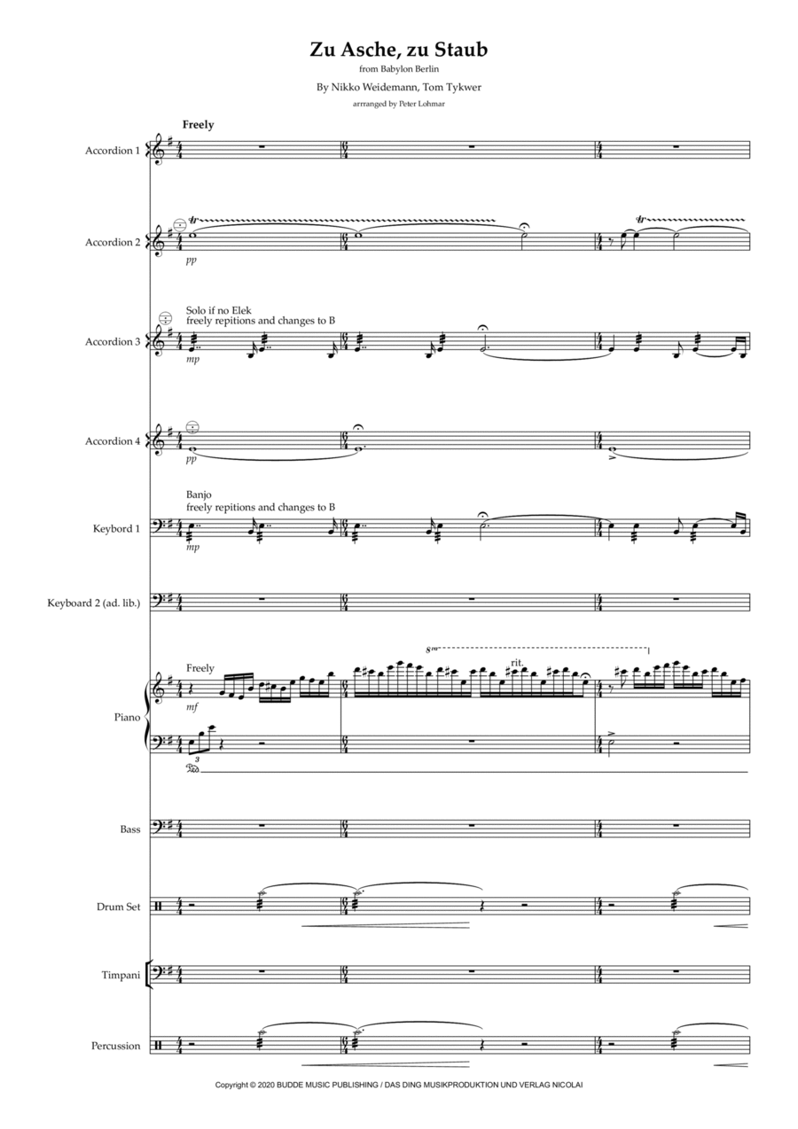 Zu Asche, Zu Staub Large Ensemble scores gallery preview page 1